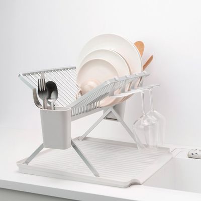 BRABANTIA SinkSide Foldable Dish Rack, Large - Light Grey