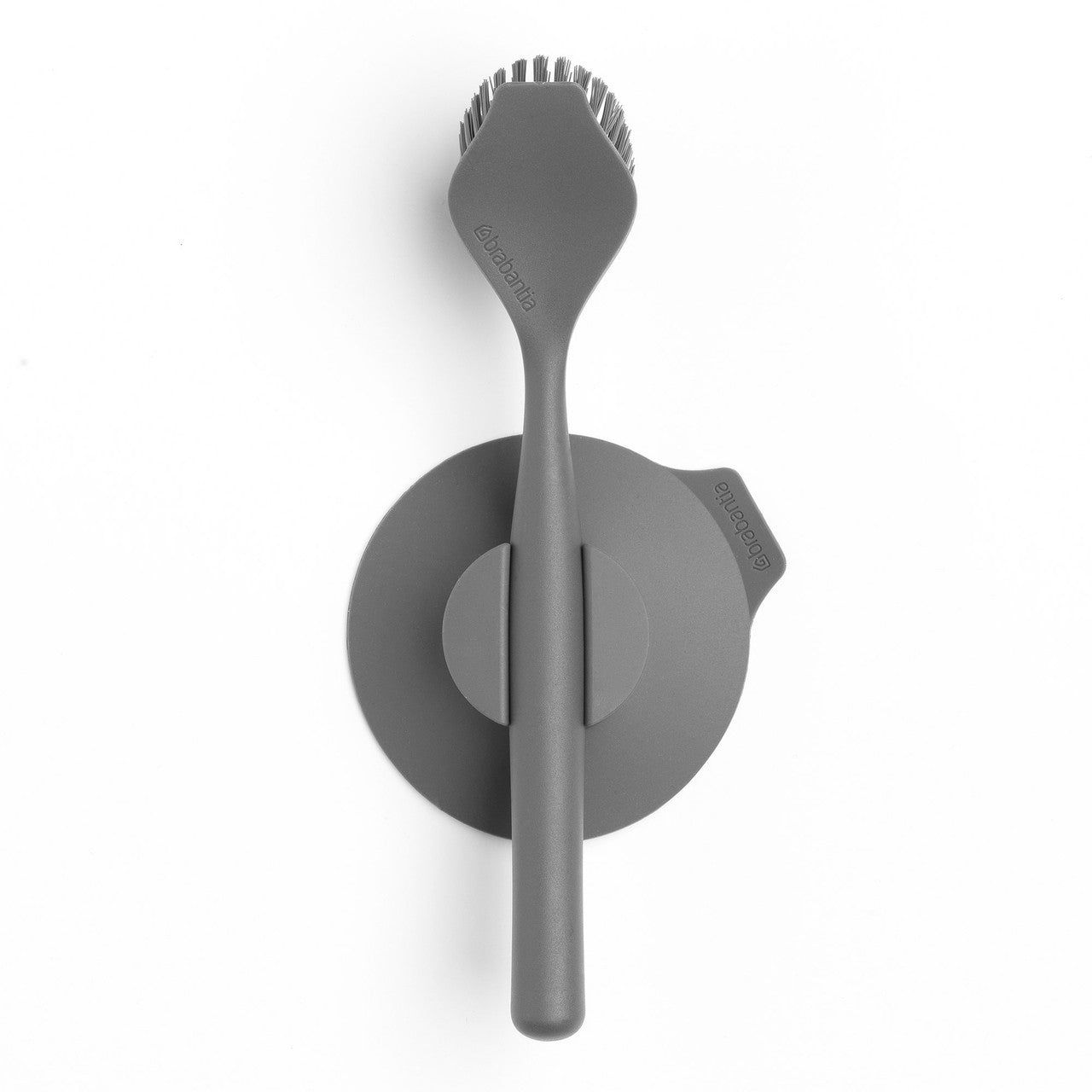 BRABANTIA SinkSide Dish Brush + Suction Cup Holder - Dark Grey