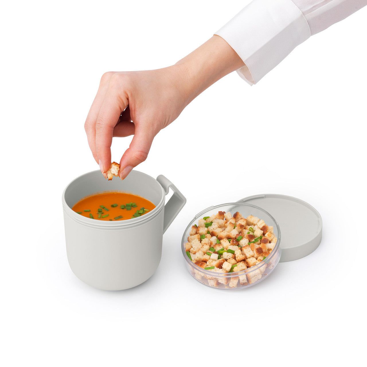 BRABANTIA Make &amp; Take Soup Mug, 0.6L - Light Grey