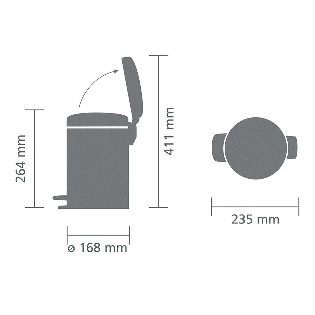 BRABANTIA NewIcon Pedal Bin, 3L - White