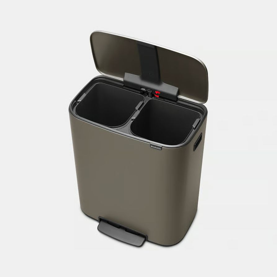 BRABANTIA Bo Pedal Bin, 2 x 30L - Platinum