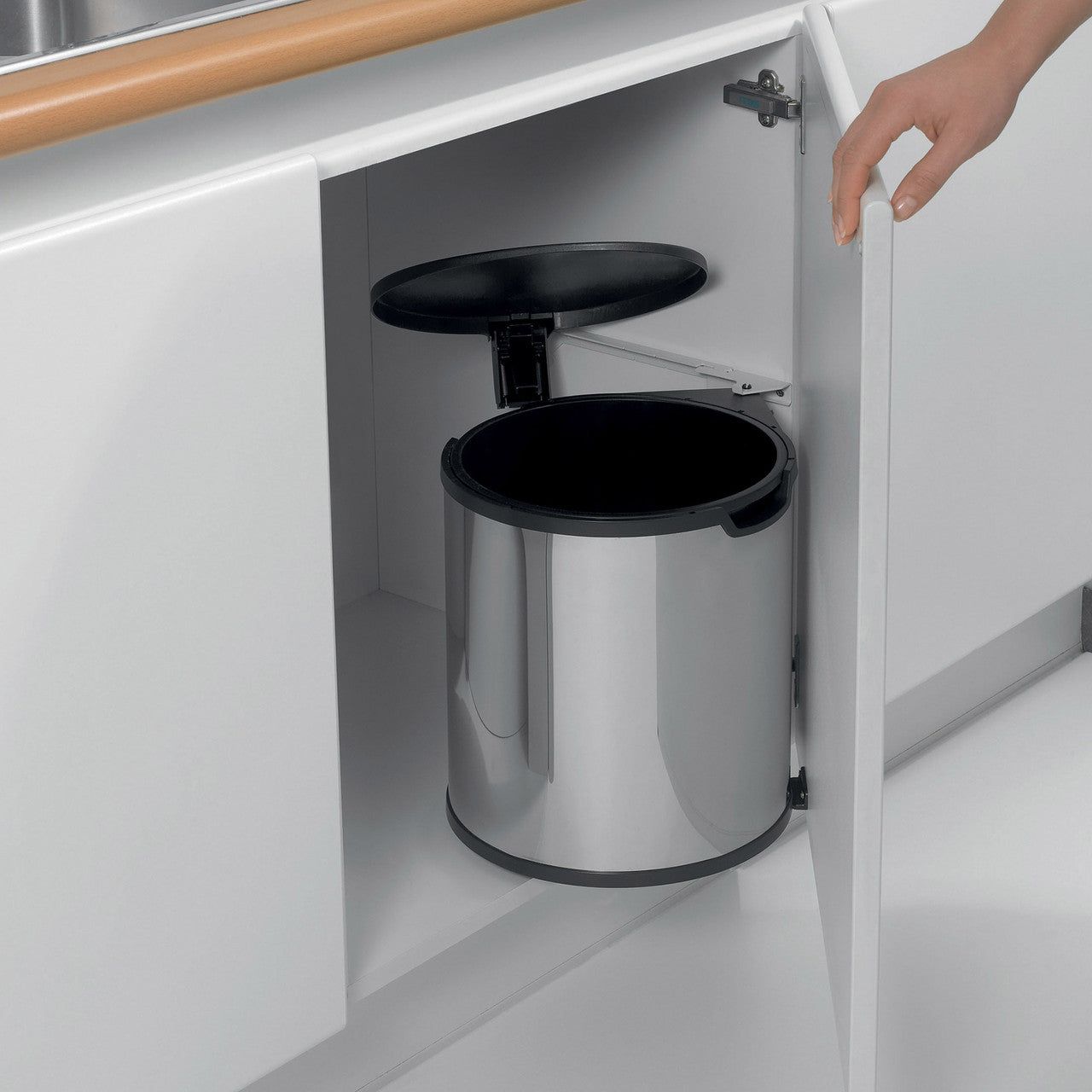 BRABANTIA Built-in Bin, 15L - Brilliant Steel