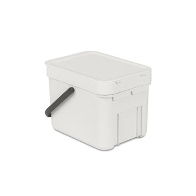 BRABANTIA Sort &amp; Go Waste Bin, 6L - Light Grey