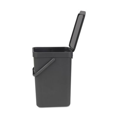 BRABANTIA Sort &amp; Go Waste Bin, 12L - Grey