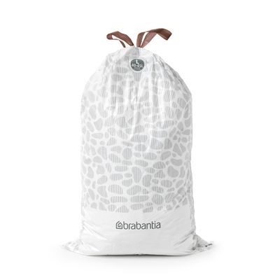 BRABANTIA PerfectFit Bags, Code L, 40-45L, 10 Bags - White