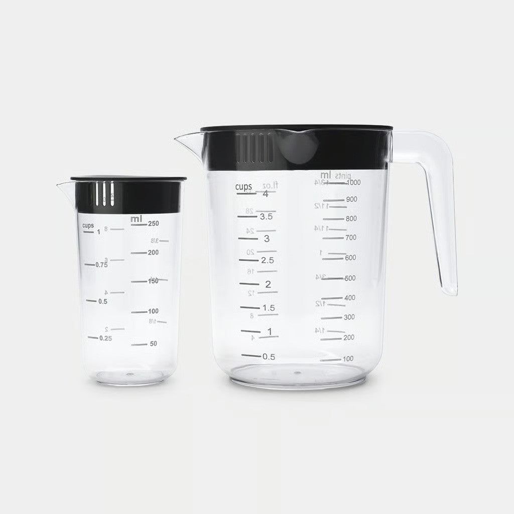 BRABANTIA Tasty+ Measuring Jug, Set of 2 - Transparent