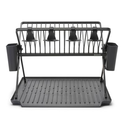 BRABANTIA SinkSide Foldable Dish Rack, Large - Dark Grey