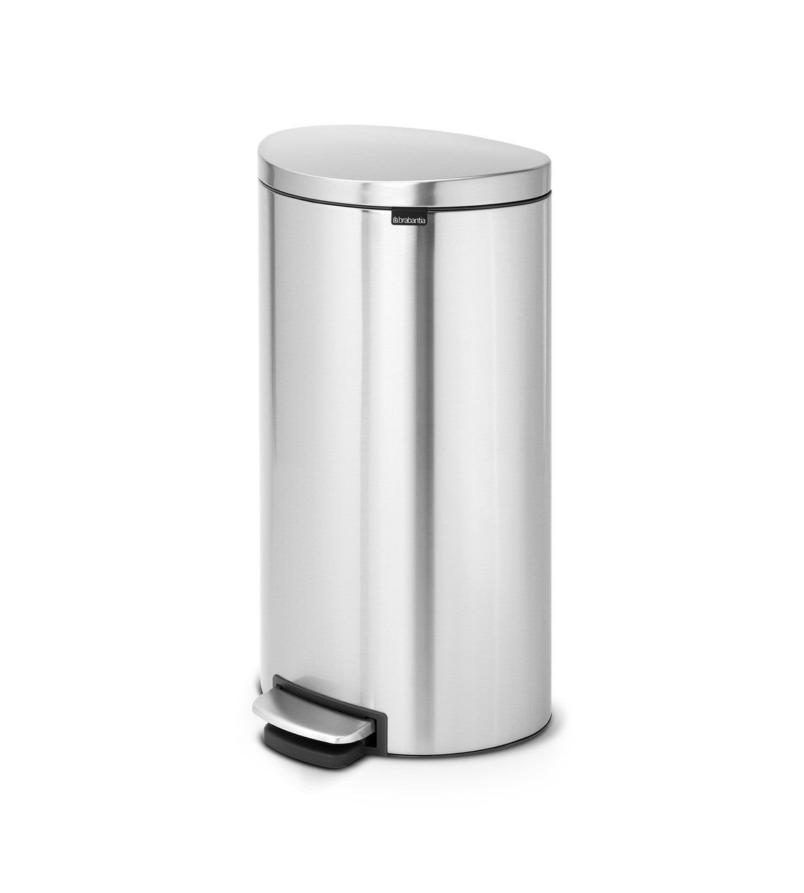 BRABANTIA Pedal Bin FlatBack+, 30L - Matt Steel Fingerprint Proof