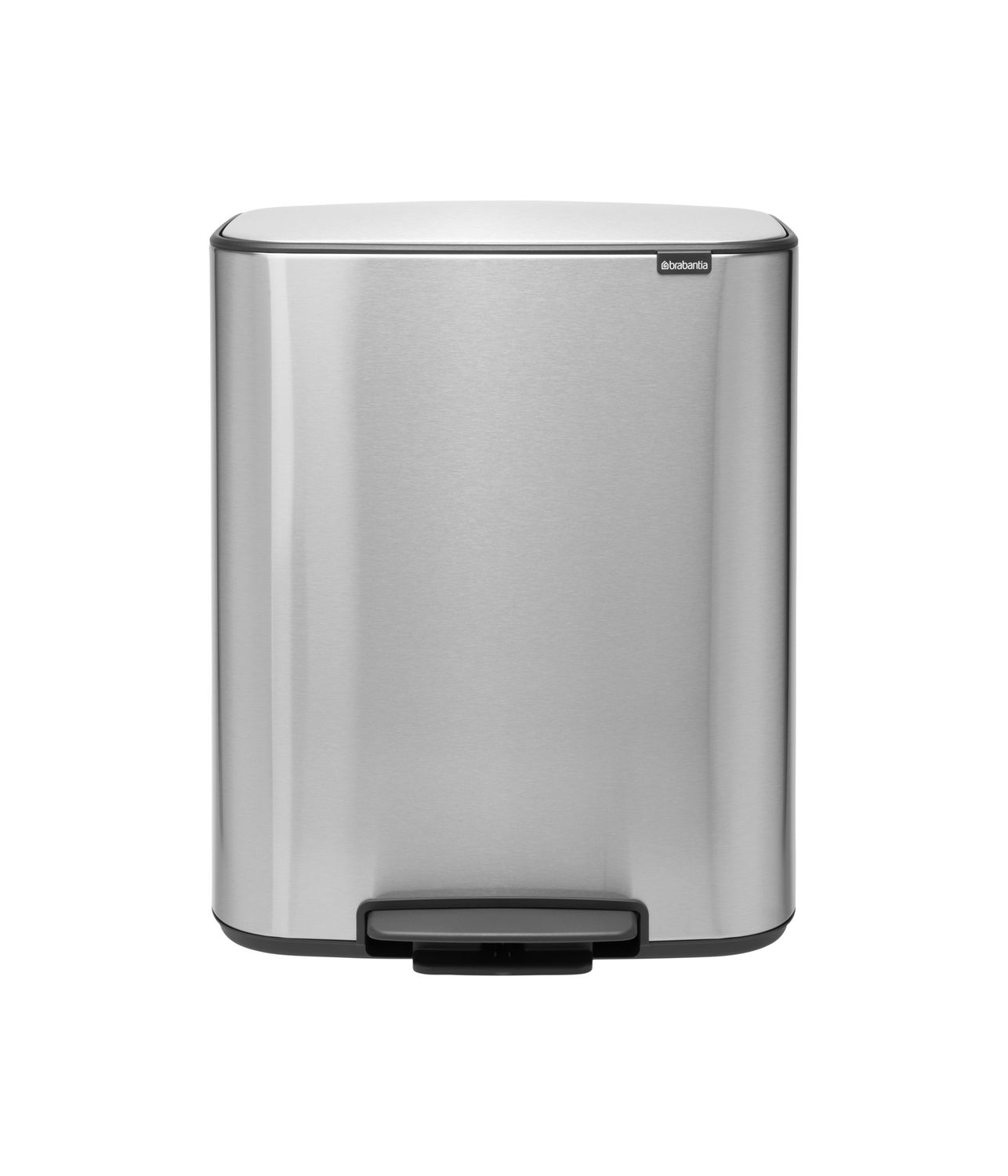 BRABANTIA Bo Pedal Bin, 2 x 30L - Matt Steel Fingerprint Proof
