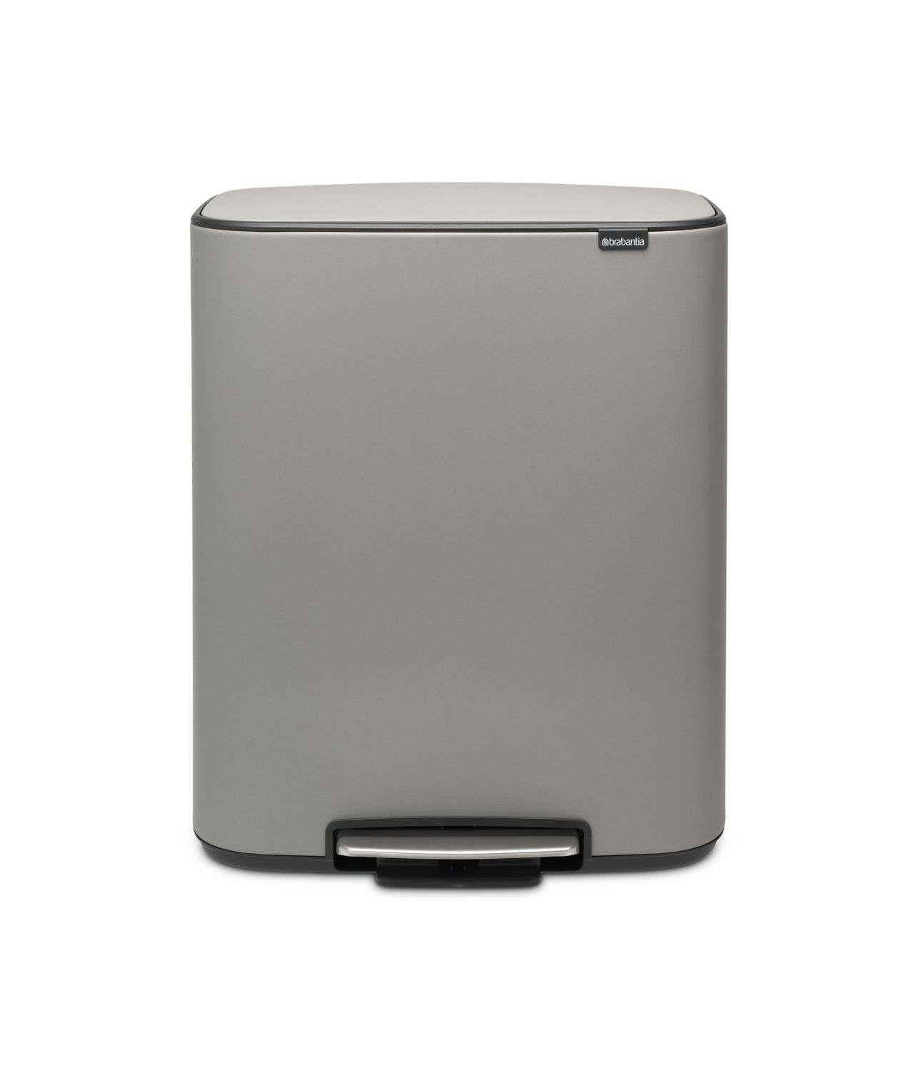 BRABANTIA Bo Pedal Bin, 2 x 30L - Mineral Concrete Grey
