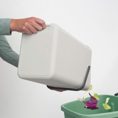 BRABANTIA Sort &amp; Go Waste Bin, 16L - Light Grey