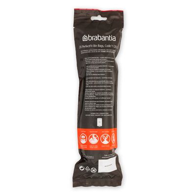 BRABANTIA PerfectFit Bags, Code Y, 20L, 20 Bags - White