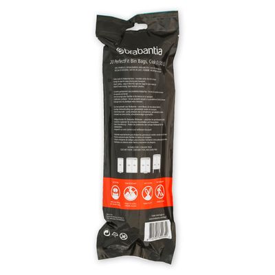 BRABANTIA PerfectFit Bags, Code O, 30L, 20 Bags - White