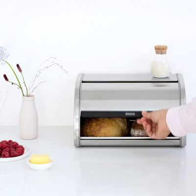 BRABANTIA Roll Top Bread Bin, Medium - Matt Steel