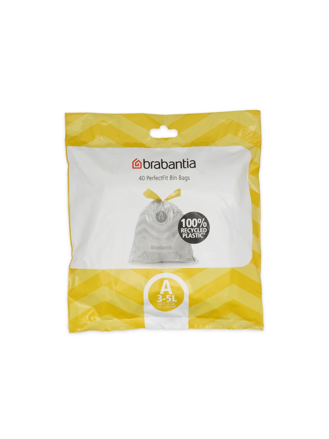 BRABANTIA PerfectFit Bags, Code A, 3-5L, 40 Bags - White