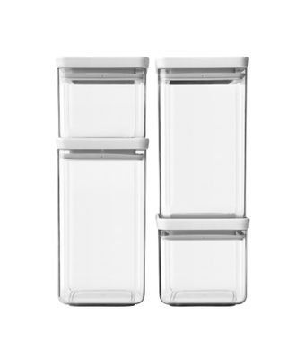 BRABANTIA Tasty+ Stackable Canister, Set of 4 - Light Grey