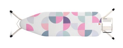 BRABANTIA Ironing Board B, 124 x 38 cm, with Iron Rest - Abstract Leaves