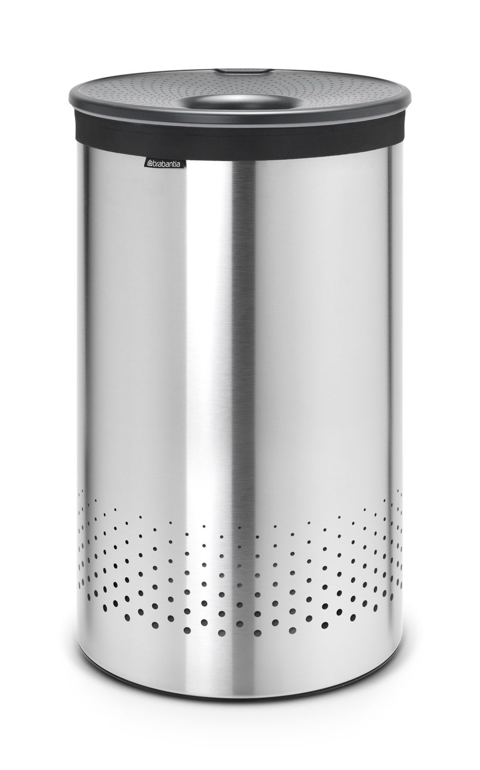 BRABANTIA Laundry Bin, 60L, Plastic Lid - Matt Steel
