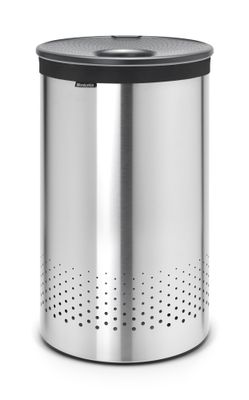 BRABANTIA Laundry Bin, 60L, Plastic Lid - Matt Steel