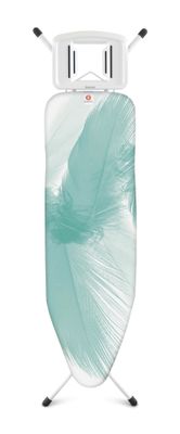 BRABANTIA Ironing Board B, 124 x 38 cm, with Steam Iron Rest - Feathers