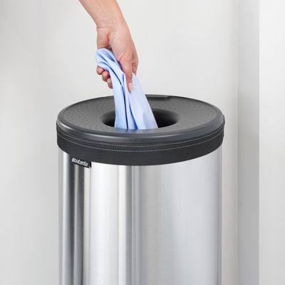 BRABANTIA Laundry Bin, 35L, Plastic Lid - Matt Steel