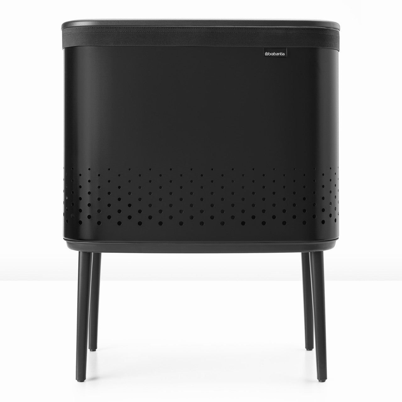 BRABANTIA Bo Laundry Bin, 60L, Plastic Lid - Matt Black