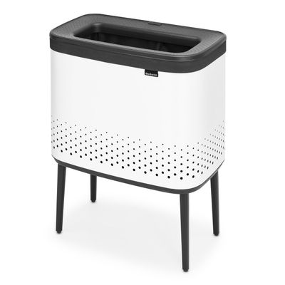 BRABANTIA Bo Laundry Bin, 60L, Plastic Lid - White
