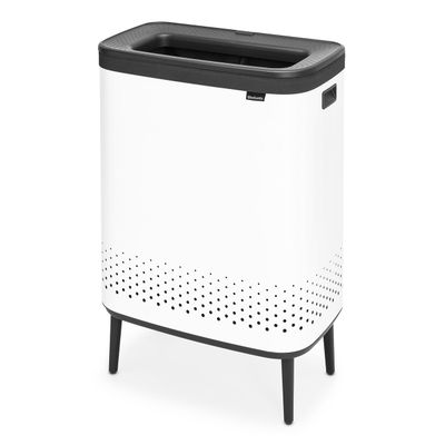 BRABANTIA Bo Laundry Bin Hi, 2 x 45L, Plastic Lid - White