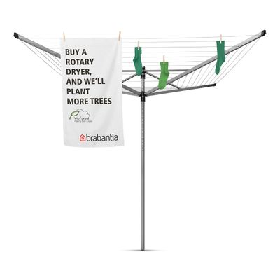 BRABANTIA Lift-O-Matic 60m + Ground Spike - Metallic Grey