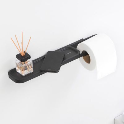 BRABANTIA MindSet Toilet Roll Holder with Shelf - Mineral Infinite Grey