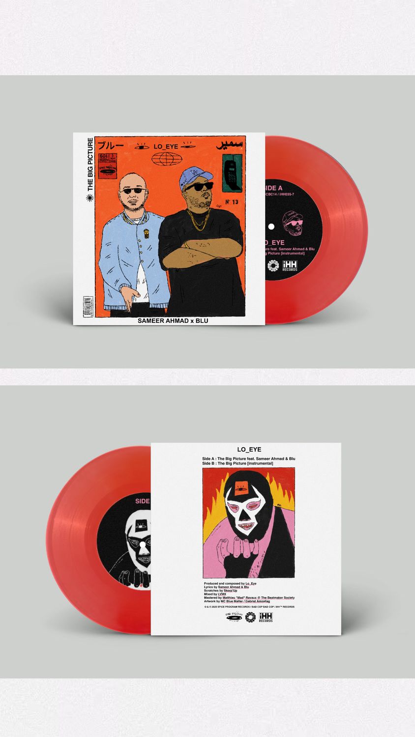 [ViNYLE 45 tours / 7"] LO_EYE feat. SAMEER AHMAD (F) + BLU (US) "The Big Picture"   >>> Édition Limitée