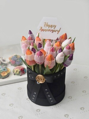 Suede Demi Box: Tulips