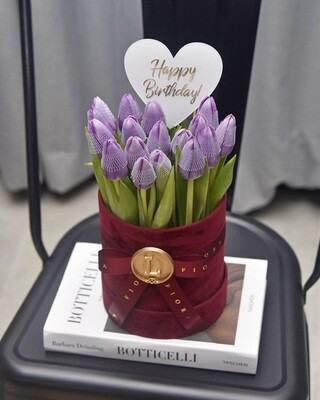 Suede Box (Small): Tulips Suede Box (Small): Tulips