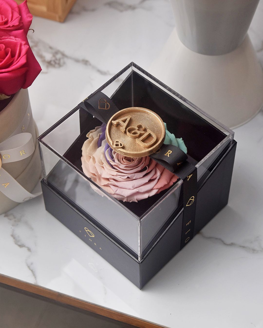 ForeverFiora: Timeless Rainbow Rose (Acrylic Box)
