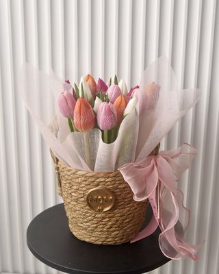 Tulips in a Basket