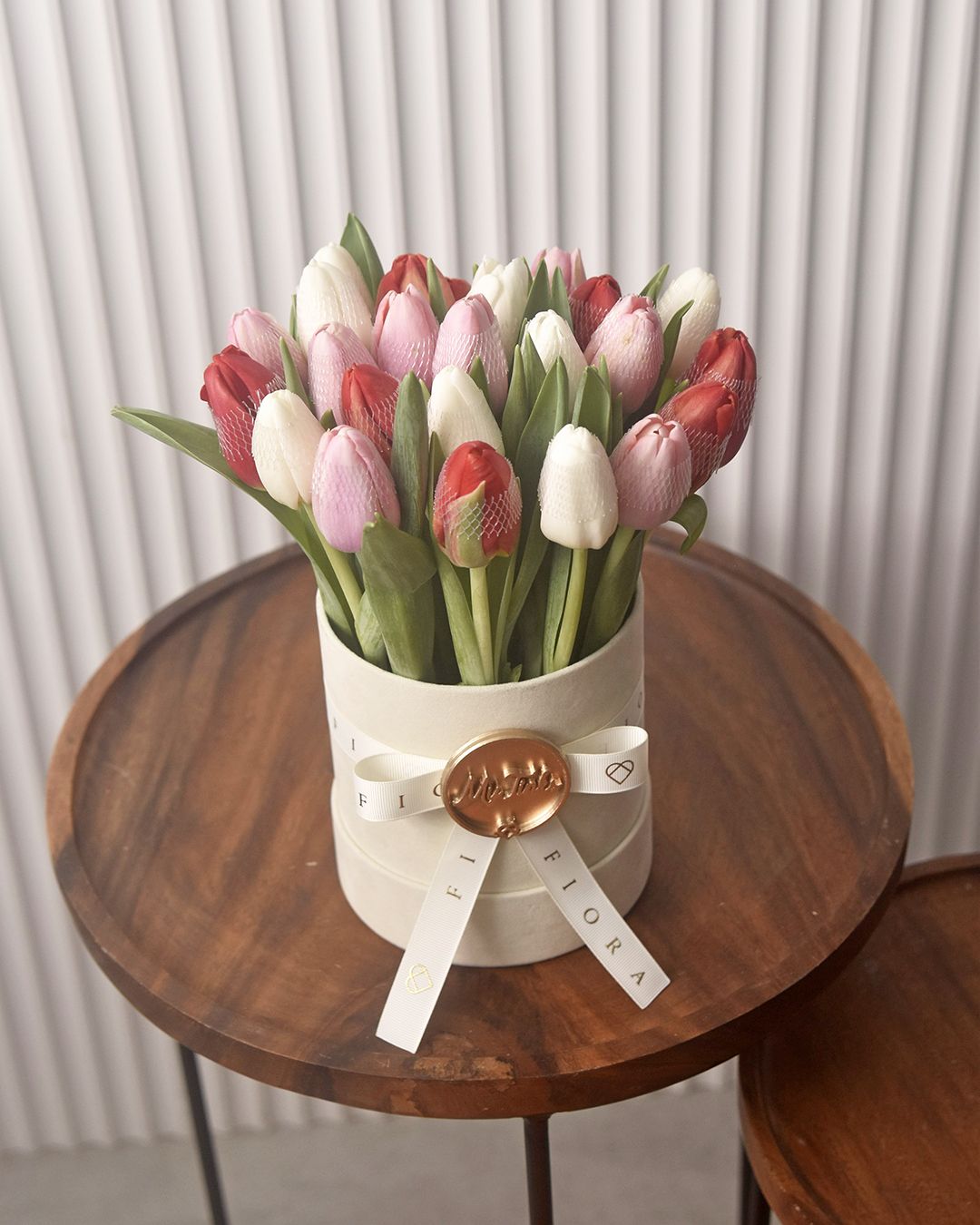 Suede Box Small: Tulips