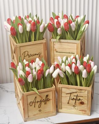 Mini Crate of Tulips