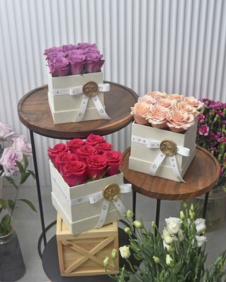 Suede Box Roses 3x3