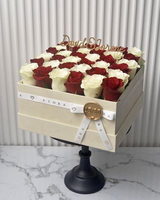 Suede Box Roses 6x6