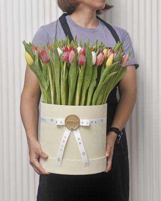 Suede Box Large: Tulips