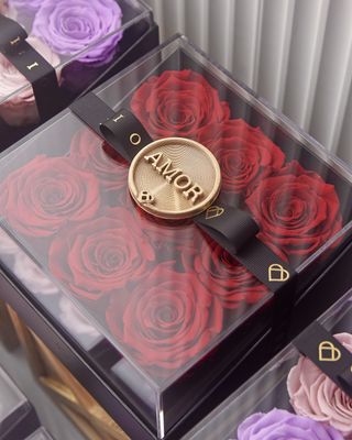 ForeverFiora Timeless Rose Grid (Acrylic Box)