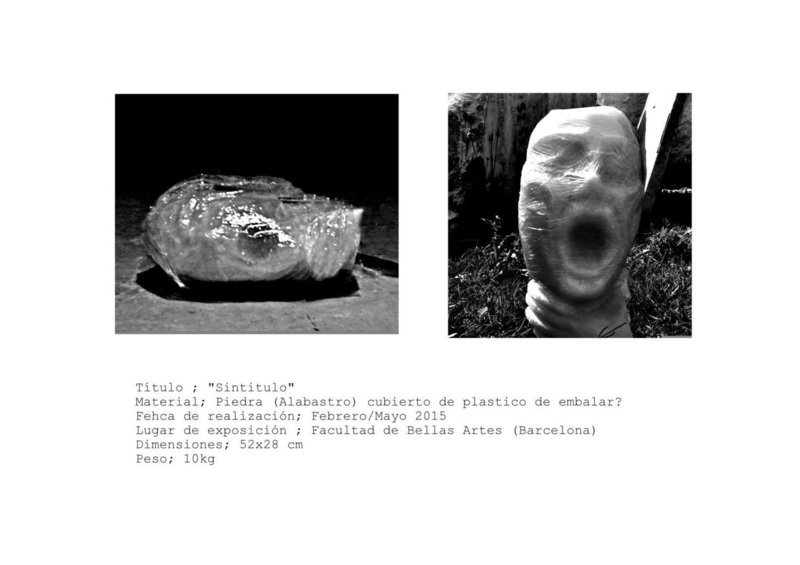 Escultura en alabastro &quot;Asfixia&quot;