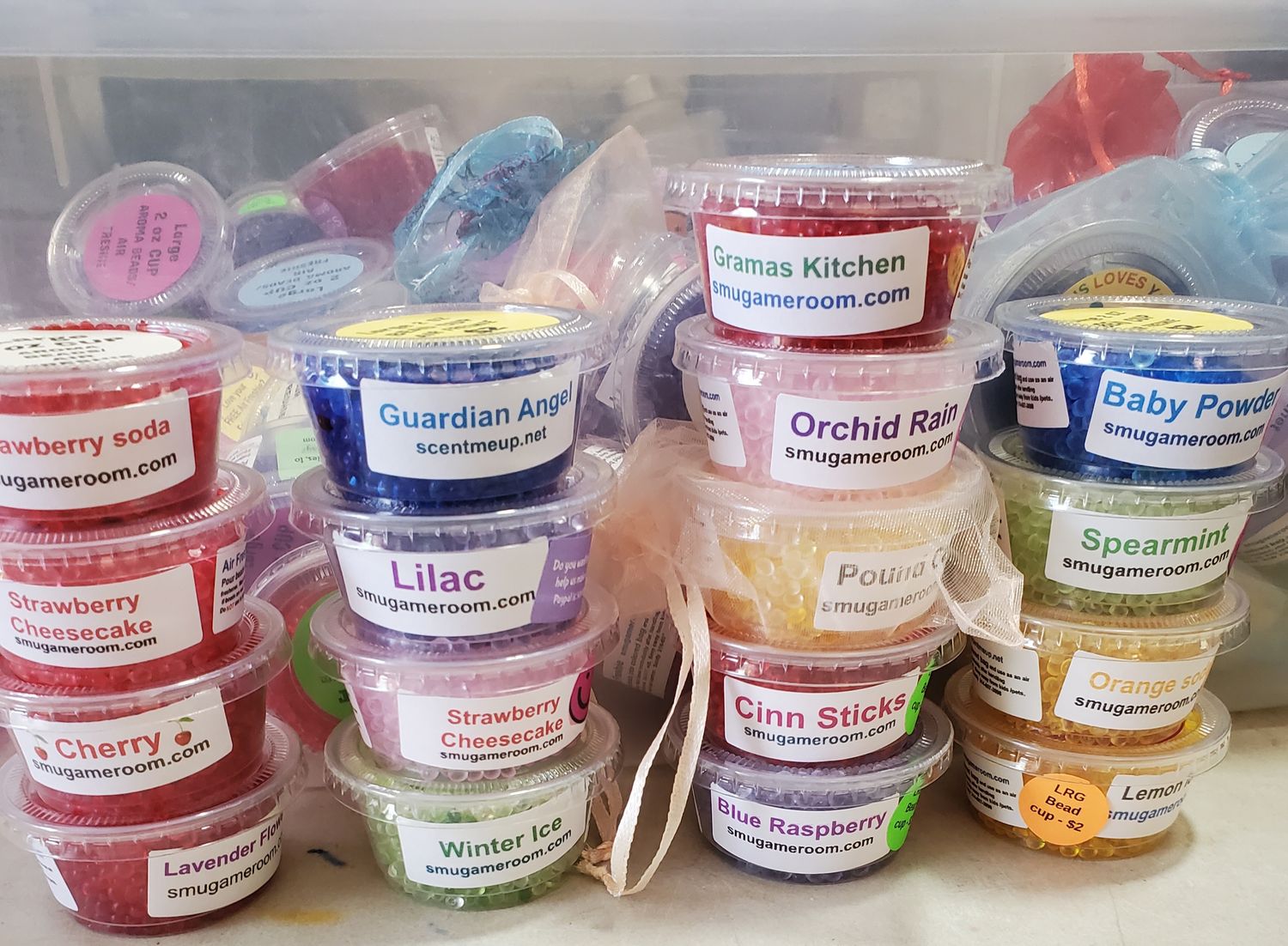 LARGE 2OZ BEAD CUP- pour beads into colored bag and you've made an air freshener / air freshie