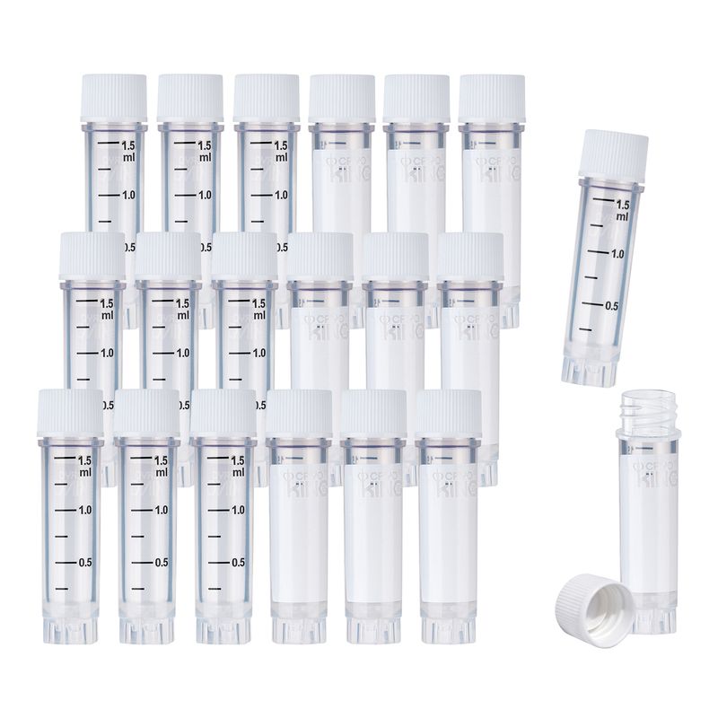 CryoKING® 1.5mL クライオバイアル、外ネジ式、自立型、ホワイトキャップ