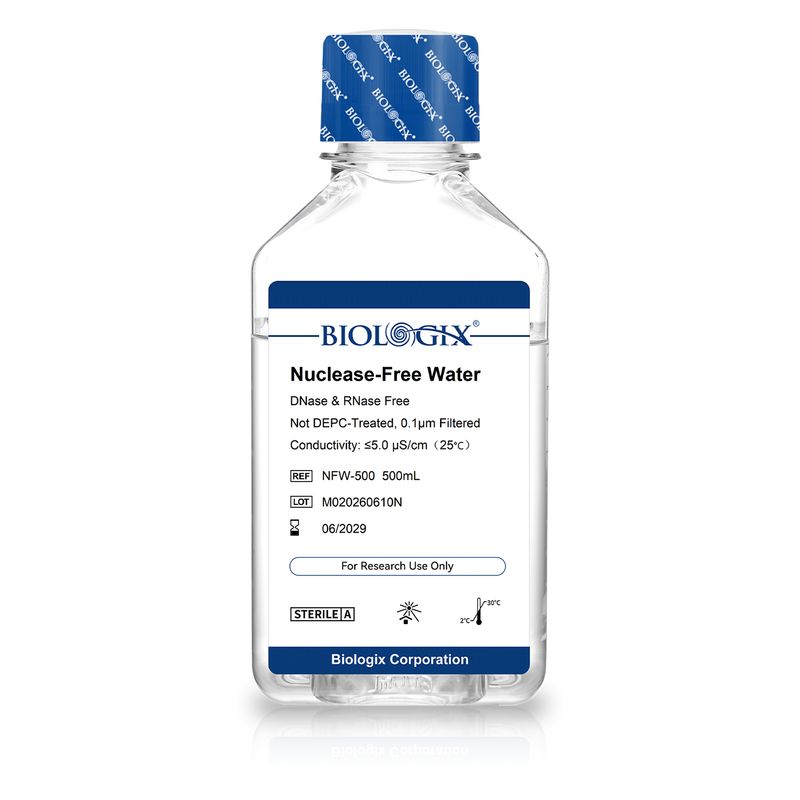 Biologix® ヌクレアーゼフリー水、DNase/RNaseフリー、500mL/ボトル