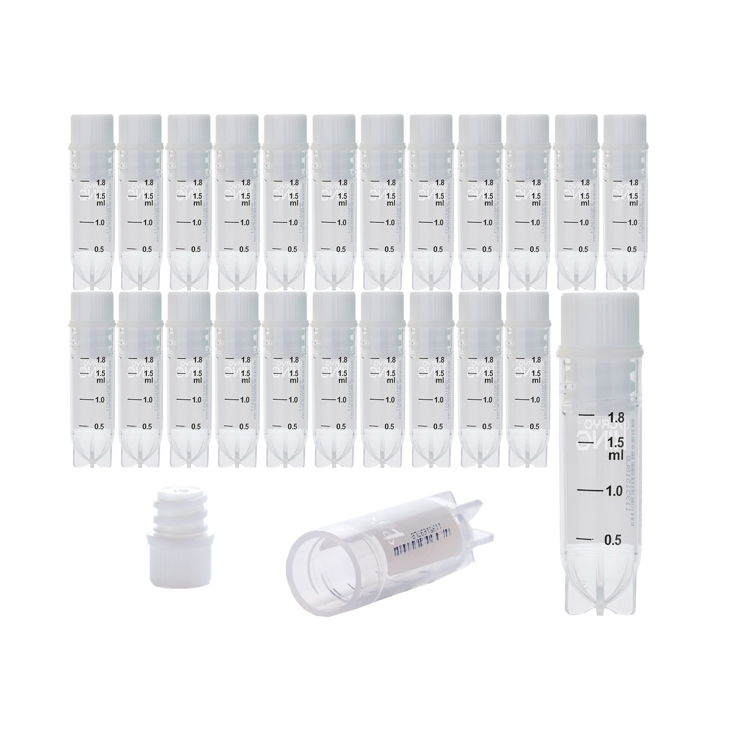 CryoKING® クライオバイアル サイドバーコード付き-2.0 ml インナーキャップ