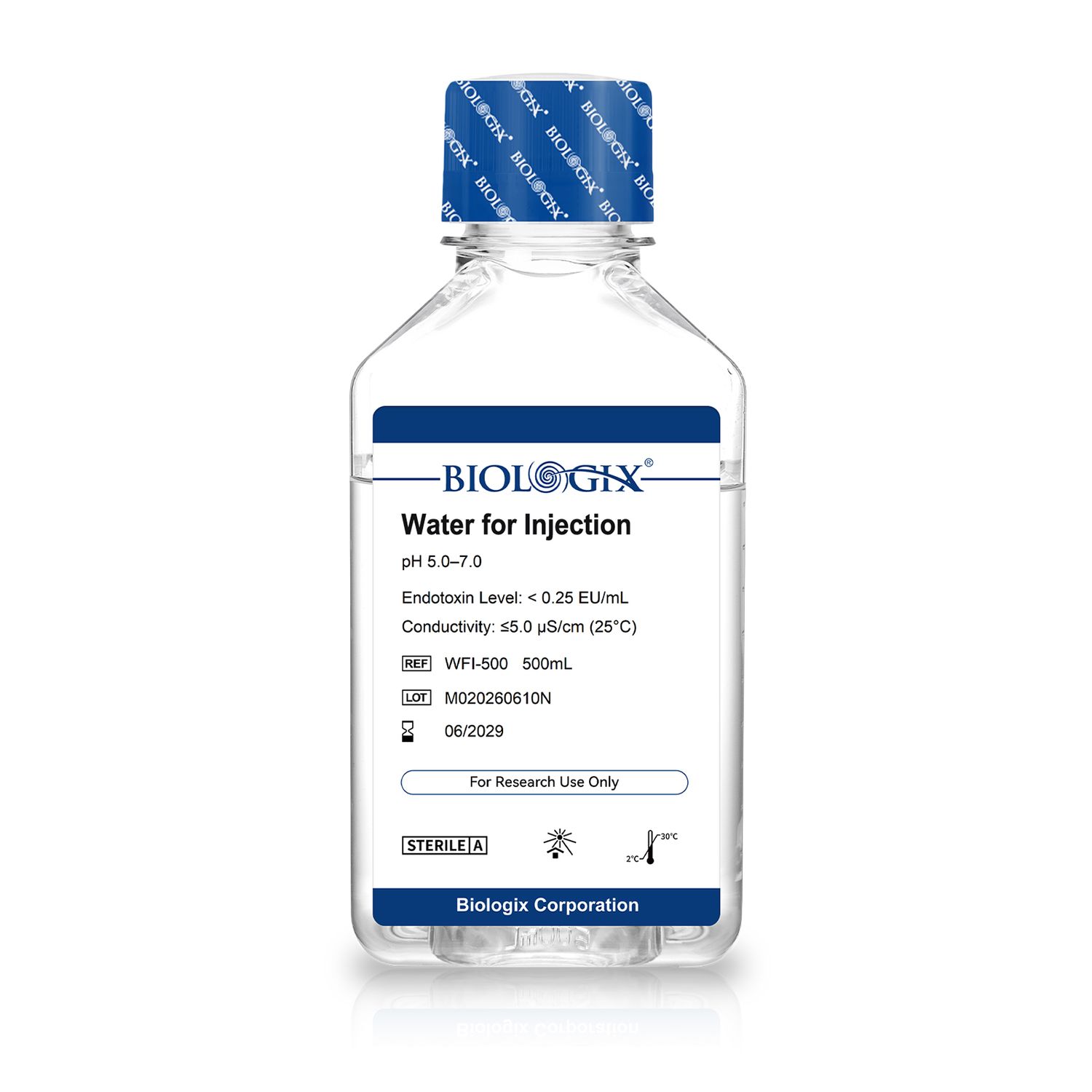 Biologix® 細胞培養用WFI（注射用水グレード）、滅菌済み、500mL