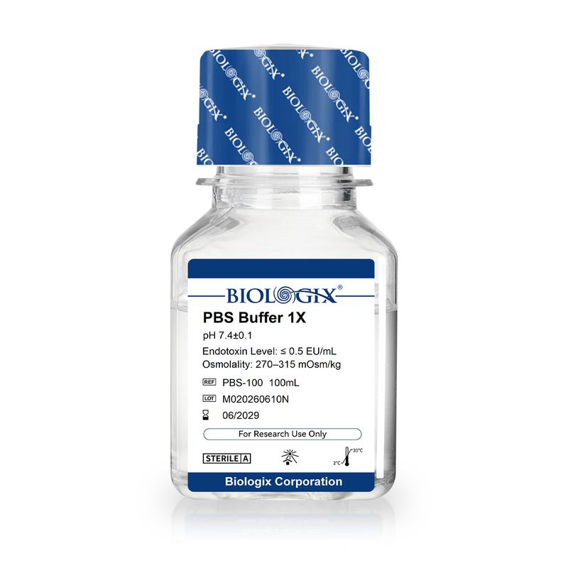 Biologix® PBS緩衝液（1×）、pH 7.4、低エンドトキシン、100mL/ボトル