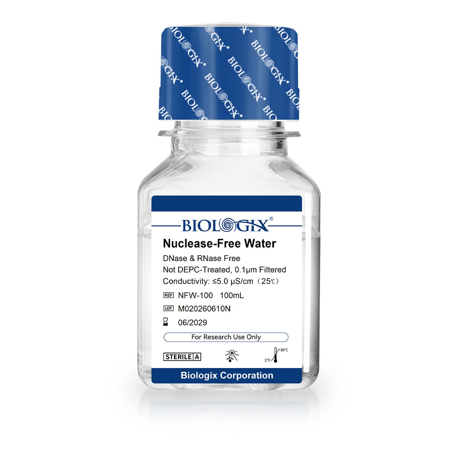 Biologix® ヌクレアーゼフリーウォーター、滅菌済み、100mL