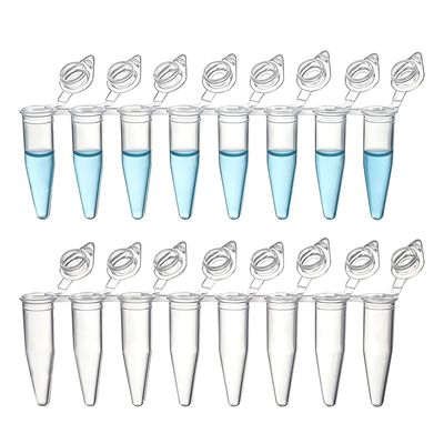 Biologix® 0.2mL 8連PCRチューブ、独立開閉式一体型フラットキャップ、クリア、120ストリップ/ユニット